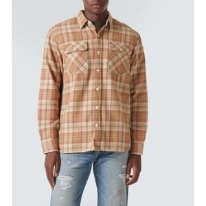 Ralph Lauren Double RL Orange Flannel Work Shirt XXL NEW Plaid Twill LS Top RRL